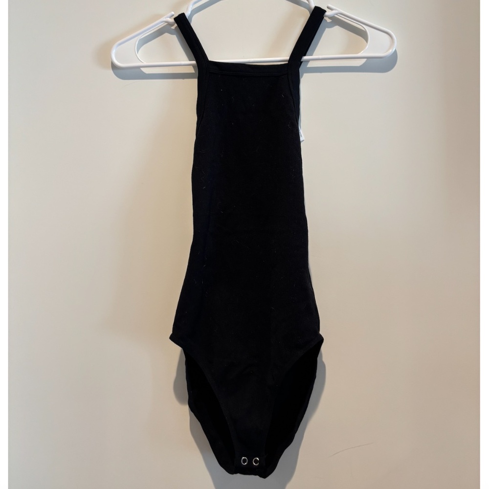 Black Ribbed Bodysuit